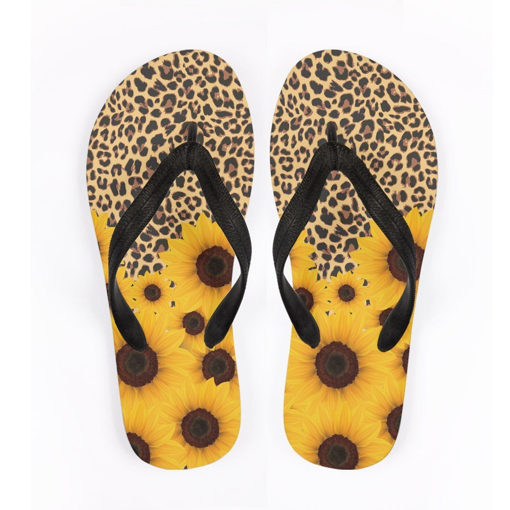 Animal Print Flip-Flop Sandals