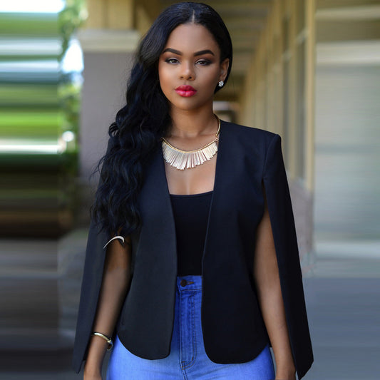 Hollow Bat Sleeve Short Cape Jacket