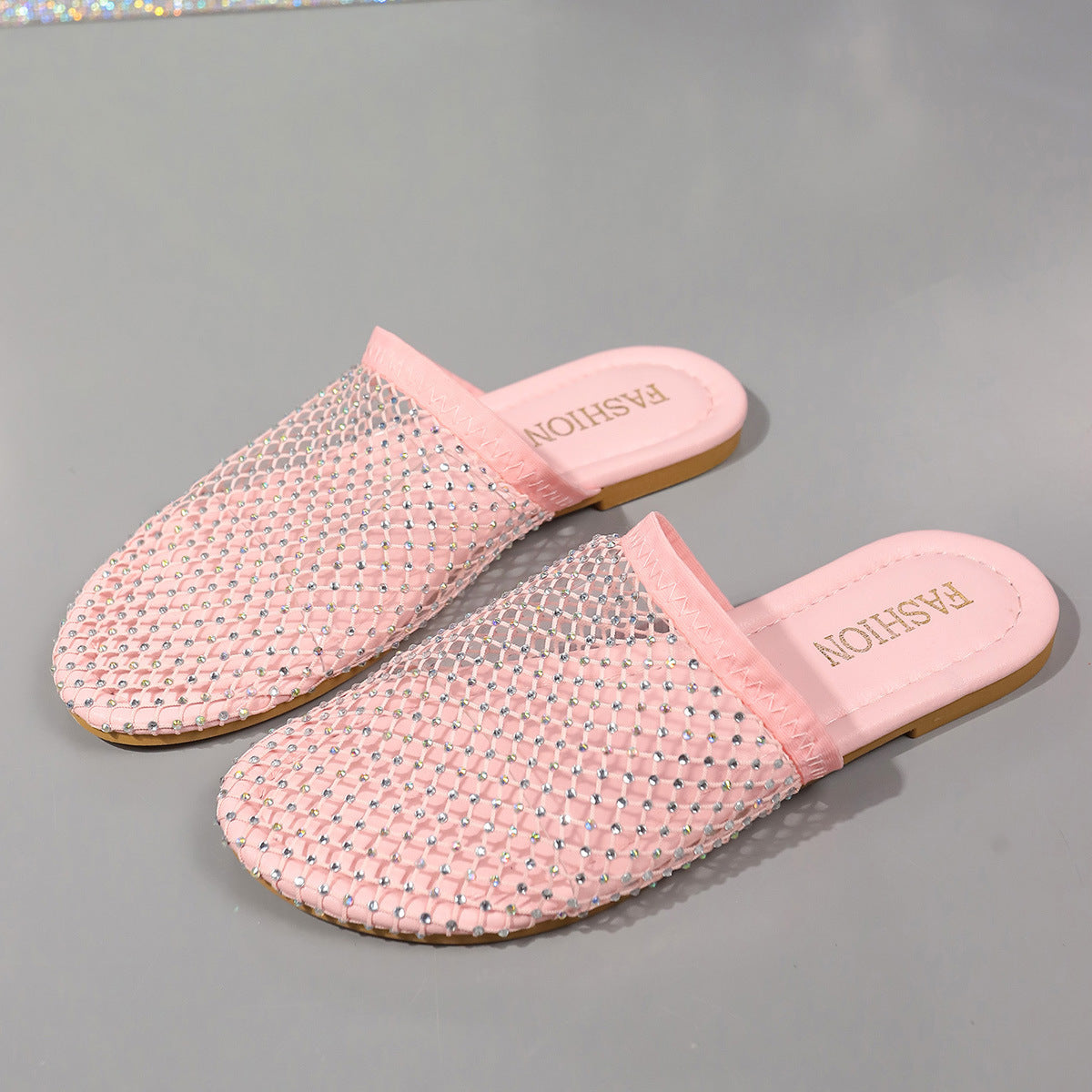 Hollow Rhinestones Flat Sandals