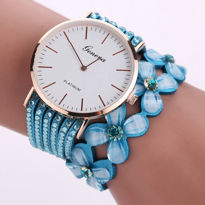 Reloj de pulsera con flores de Ginebra