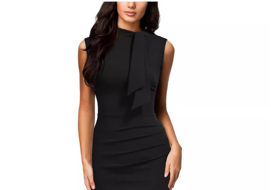 Halter-neck Tie-Bow Sleeveless Dress