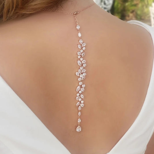 Leaf Diamond Back Necklace