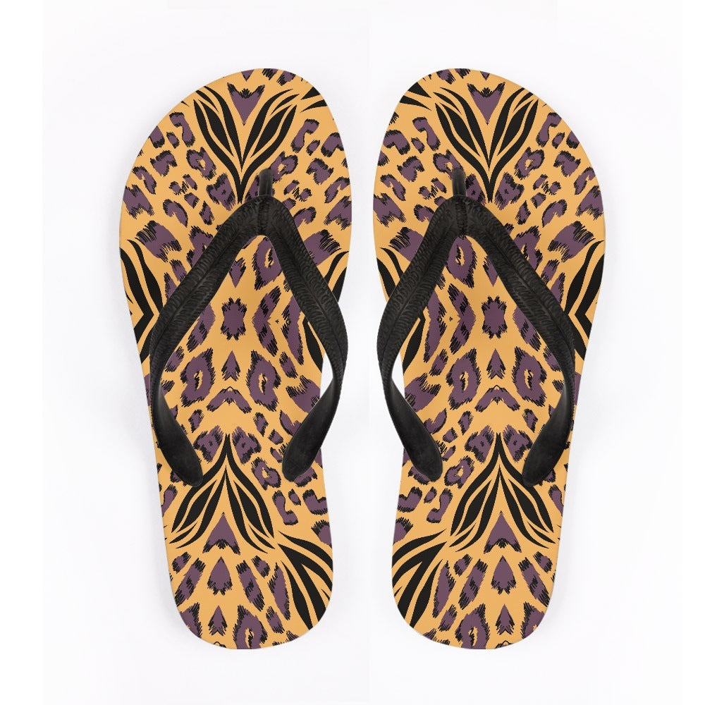 Animal Print Flip-Flop Sandals