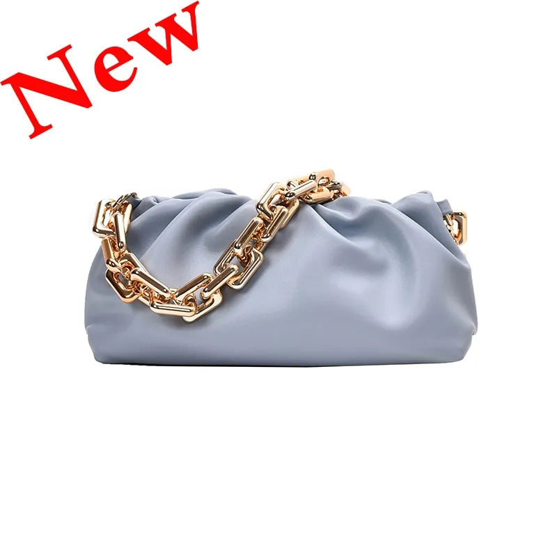 Chain Strap Soft PU Leather Cloud Bag