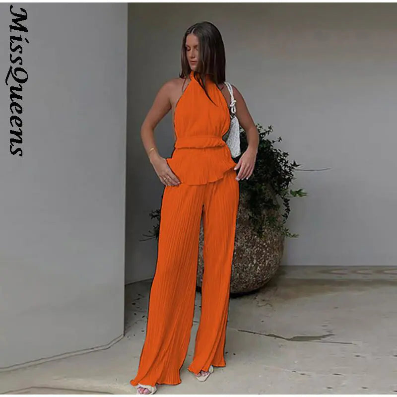 Backless Wide Leg Jumpsuit