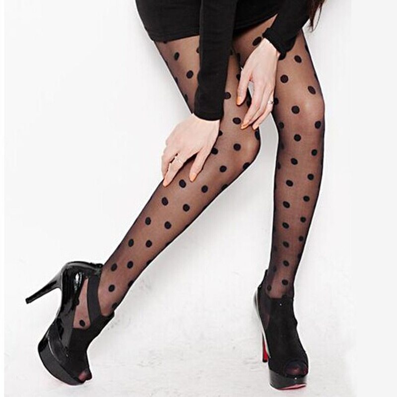 Polka Dot Print Pantyhose Tights