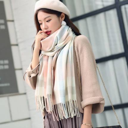 Cashmere-like Thermal Plaid Scarf