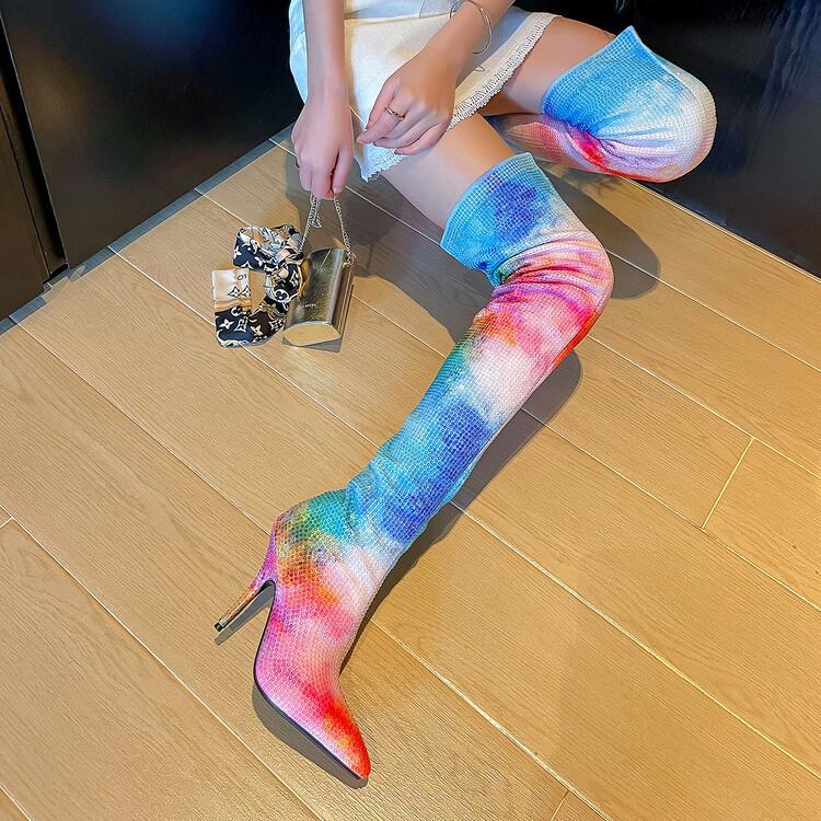 Rainbow Over-the-knee Boots