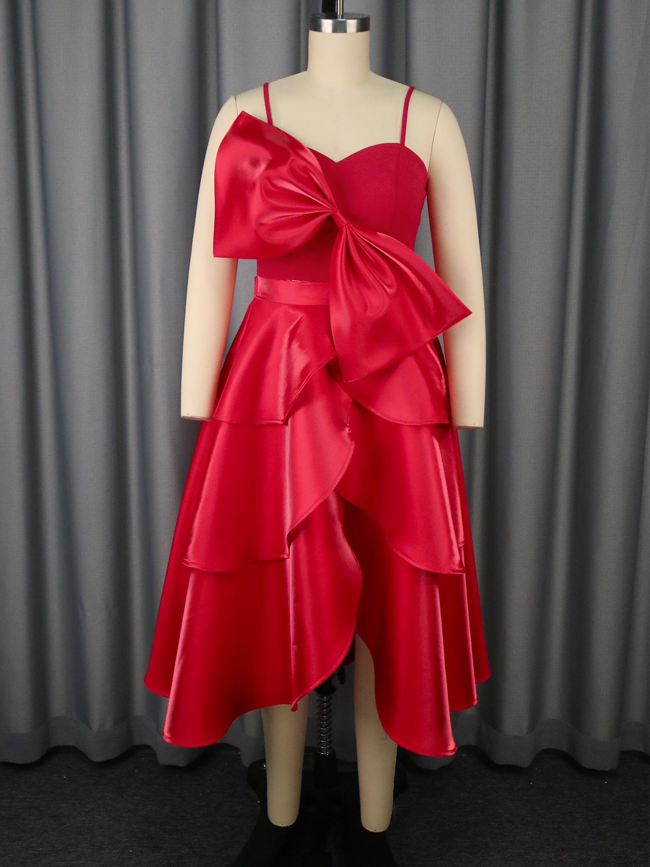 Large Bow Camisole Irregular Skirt Two-piece Suit