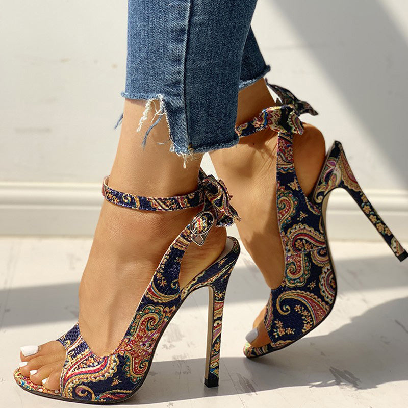 Print Bow Shoes