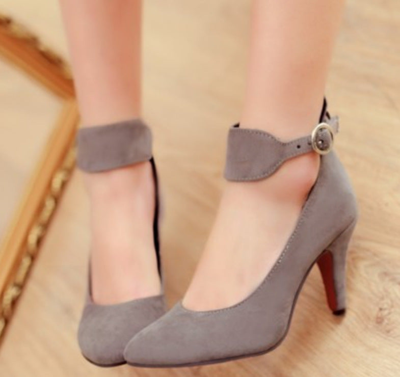 Suede Pointed High Heel Shoes