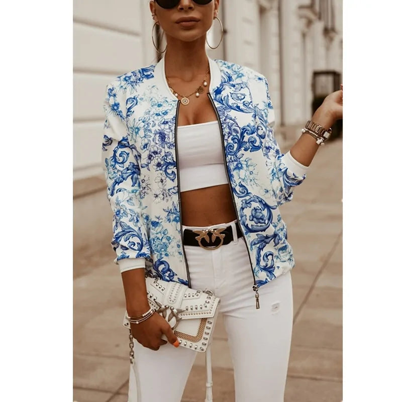 Floral Print Long Sleeve Jacket