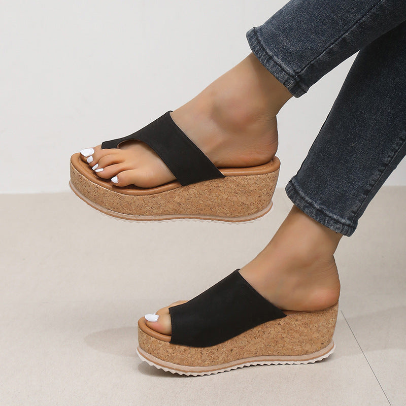 Fish Mouth Open-toe Wedge Sandals