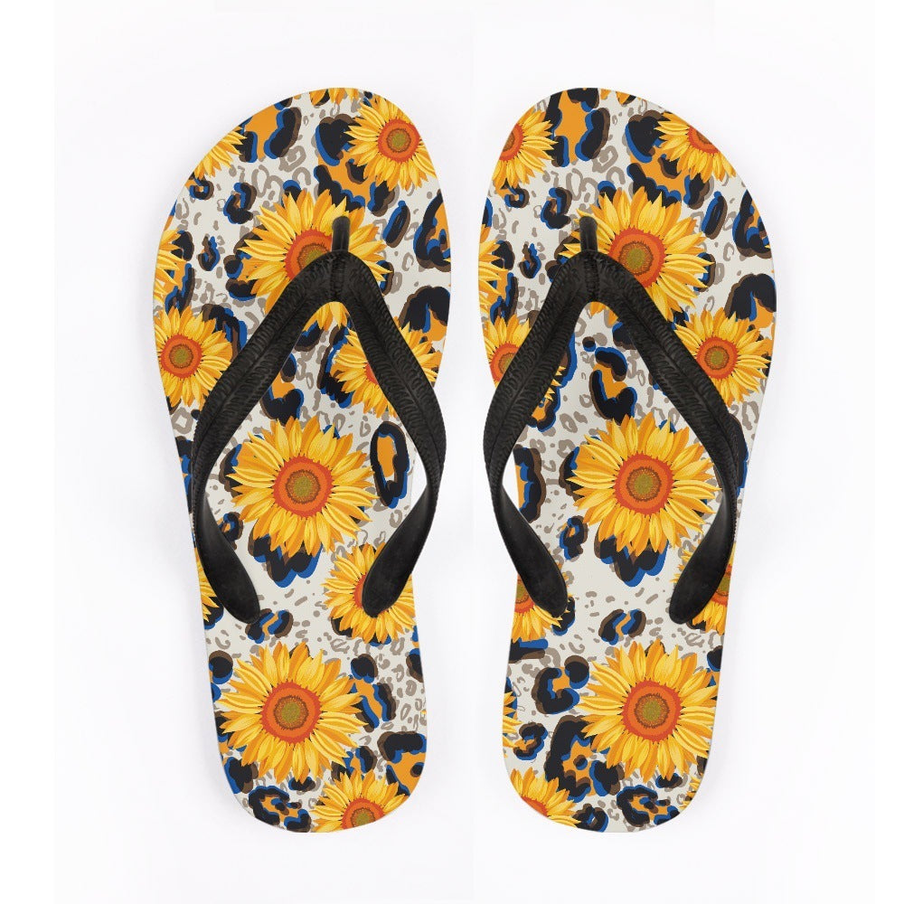 Animal Print Flip-Flop Sandals