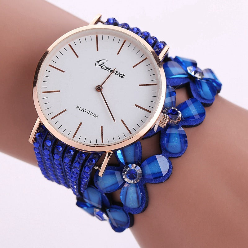 Reloj de pulsera con flores de Ginebra