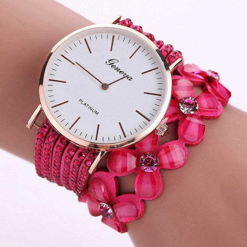 Reloj de pulsera con flores de Ginebra