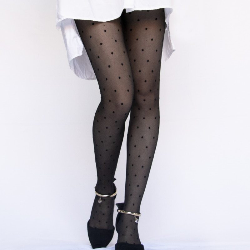 Polka Dot Print Pantyhose Tights