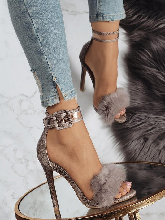 Furry Stiletto Shoes