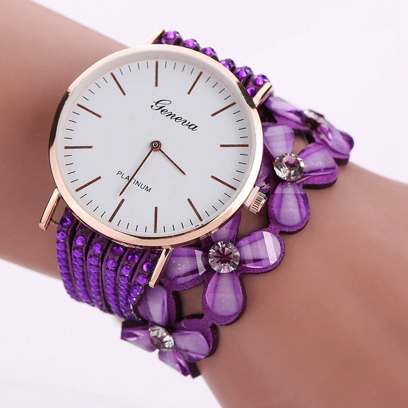 Reloj de pulsera con flores de Ginebra