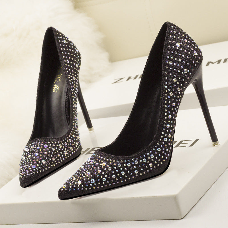 Rhinestone Pointed Toe Stiletto Heels