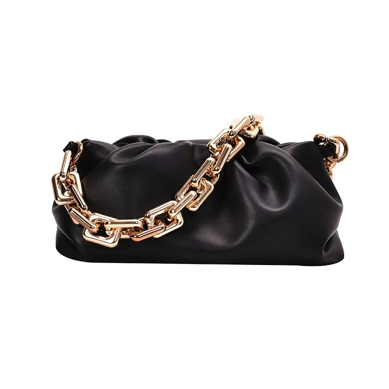 Chain Strap Soft PU Leather Cloud Bag