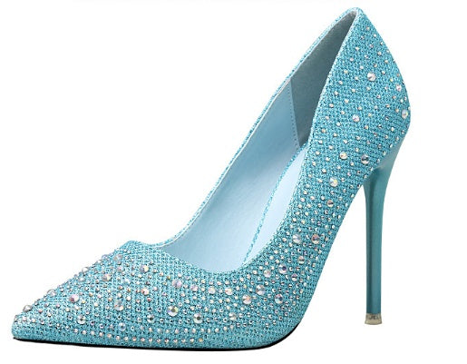 Rhinestone Pointed Toe Stiletto Heels