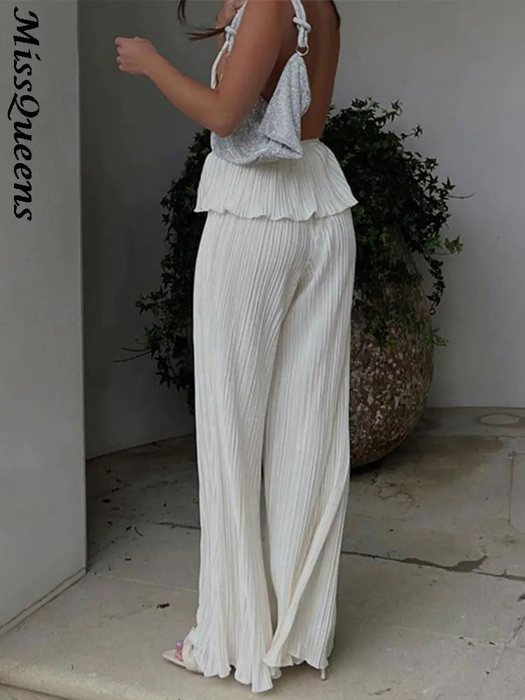 Backless Wide Leg Jumpsuit