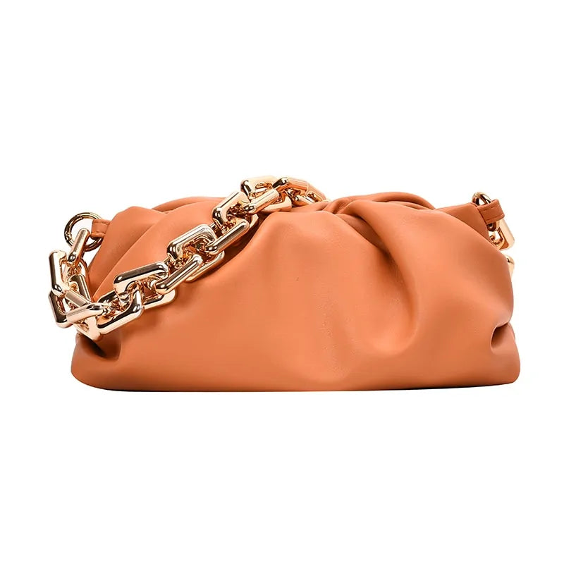 Chain Strap Soft PU Leather Cloud Bag