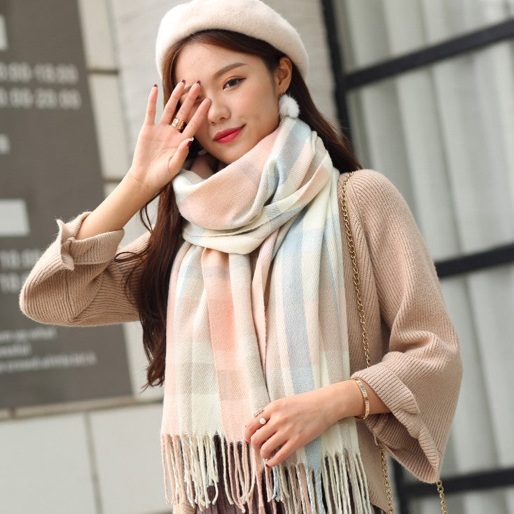 Cashmere-like Thermal Plaid Scarf