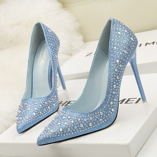 Rhinestone Pointed Toe Stiletto Heels