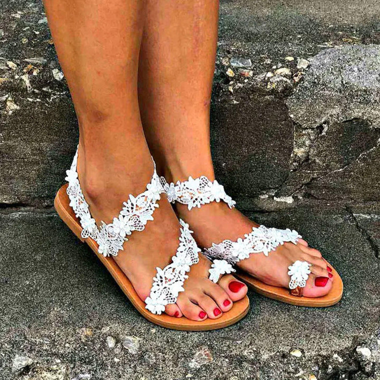 Flowers Flat Sandals