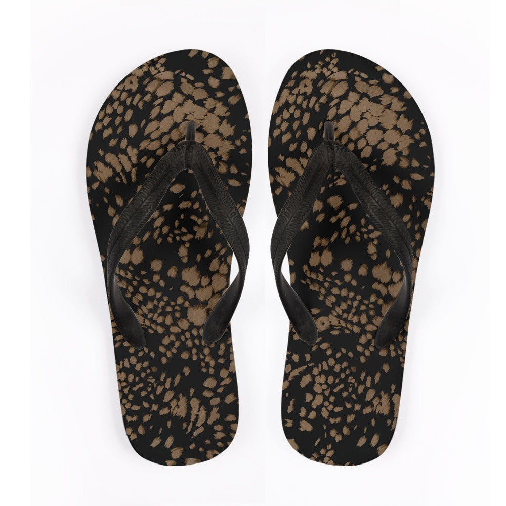 Animal Print Flip-Flop Sandals