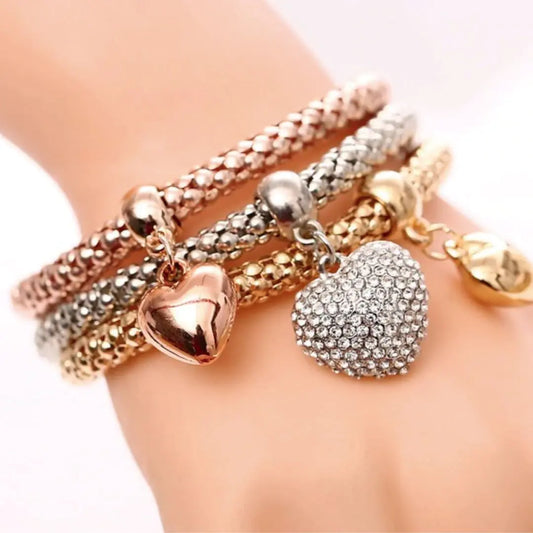 GSR Bubble Hearts 3-piece Bracelet Set