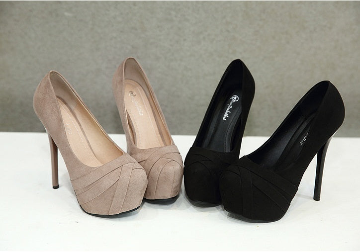 Suede Stiletto Platform Shoes