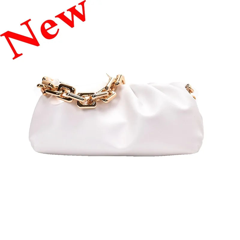 Chain Strap Soft PU Leather Cloud Bag