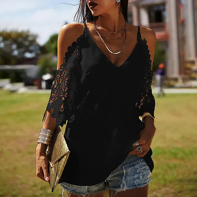 Off-Shoulder Lace Blouse