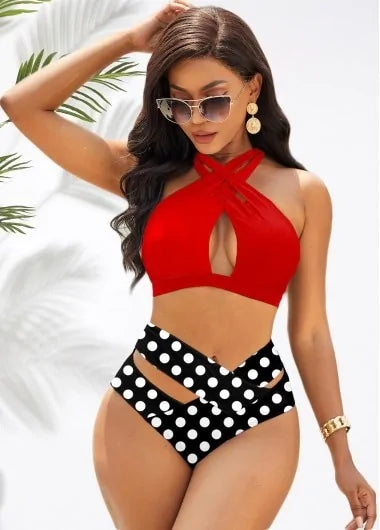 Halter Neck Two-piece Bikini Set