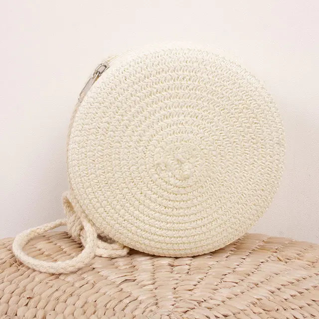 Round Woven Straw Bag