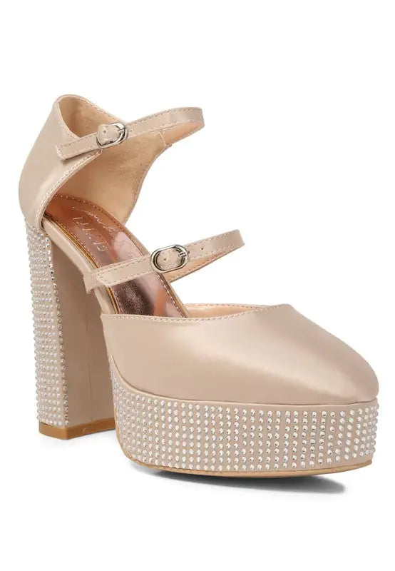 Rhinestones Embellished Platform Shoes