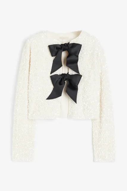 Sequin Bow Short Jacket