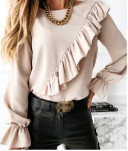 Ruffle Long Sleeve Blouse