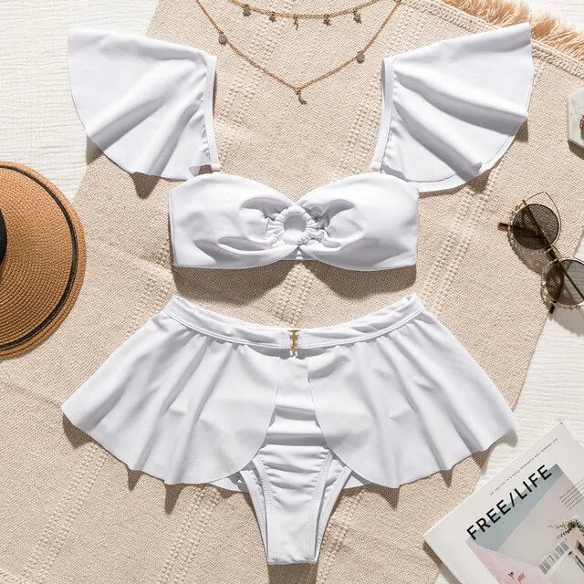 Ruffle High Waist Bikini Set