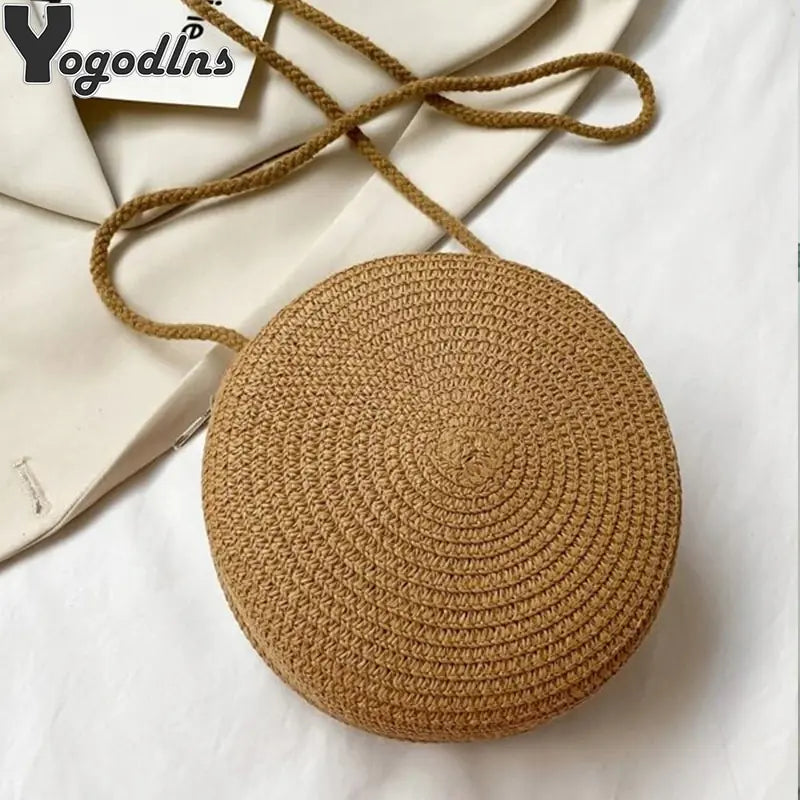 Round Woven Straw Bag