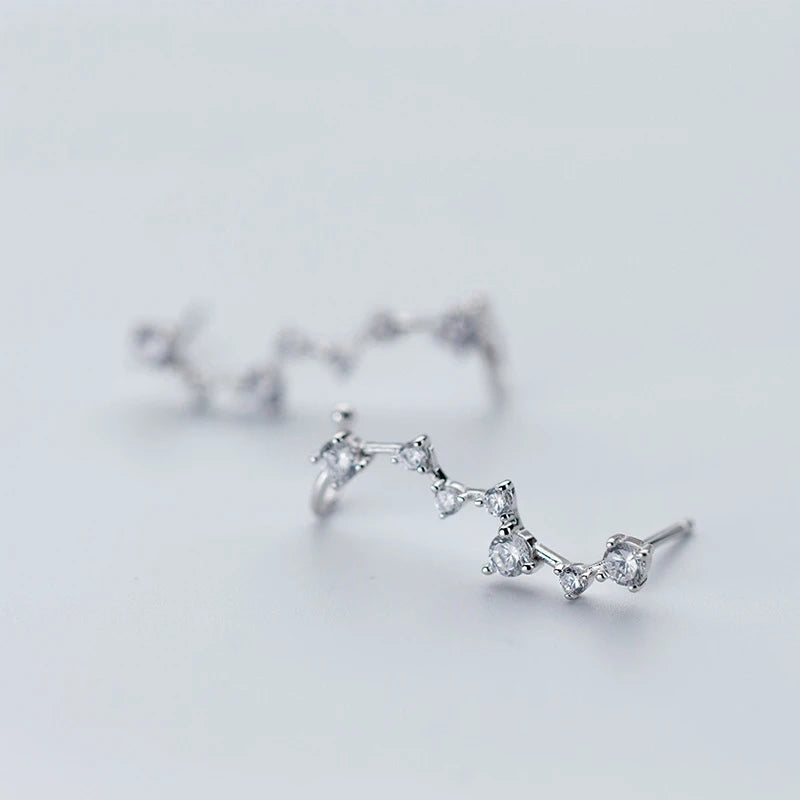 925 Sterling Silver Crystal Constellation Cubic Zirconia Earrings