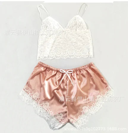 Lace Satin 2-piece Sleepwear Set