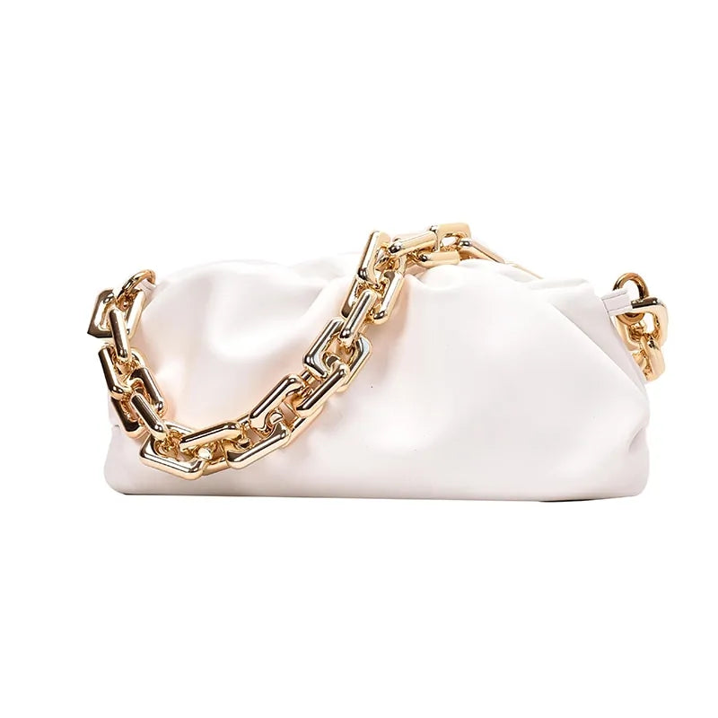 Chain Strap Soft PU Leather Cloud Bag