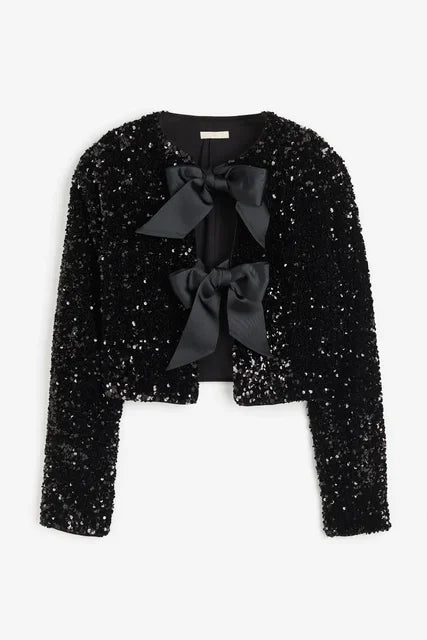 Sequin Bow Short Jacket