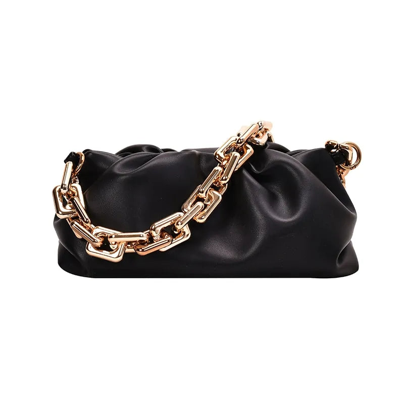 Chain Strap Soft PU Leather Cloud Bag