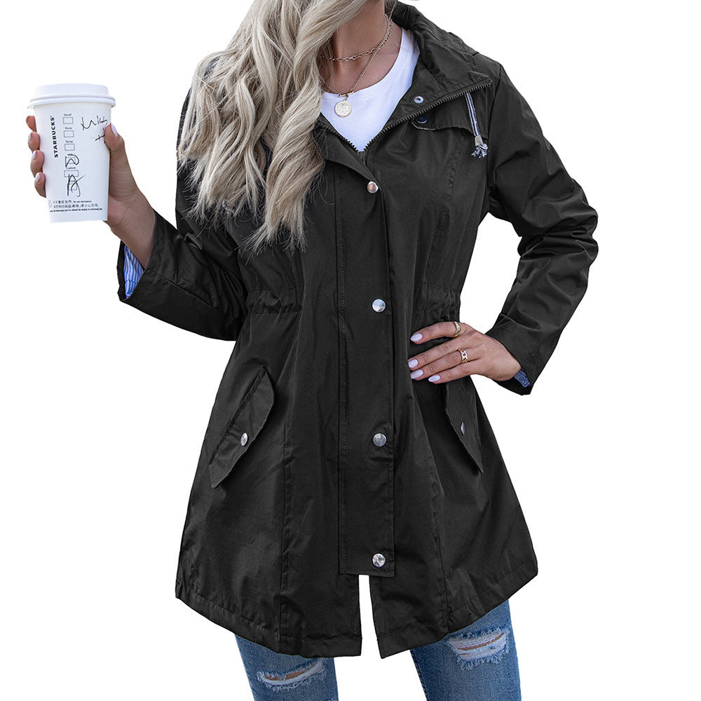 Hooded Zipper Raincoat