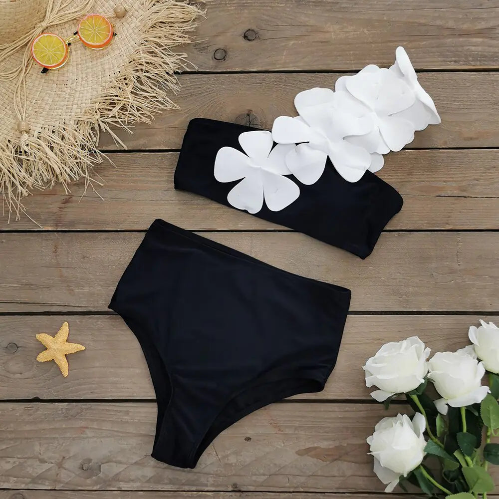 Flower Bandeau Bikini Set